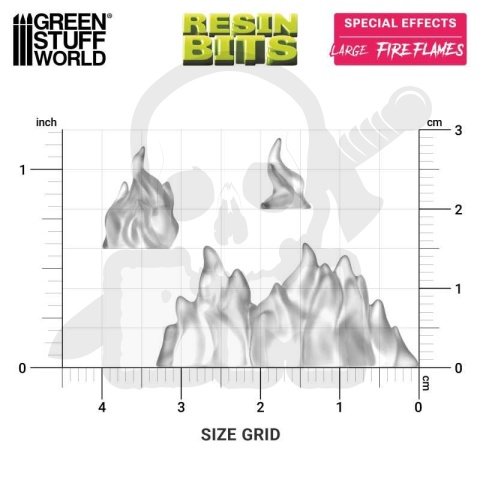 3D printed set Magic Effects Large Fire Flames 1:48-1:35