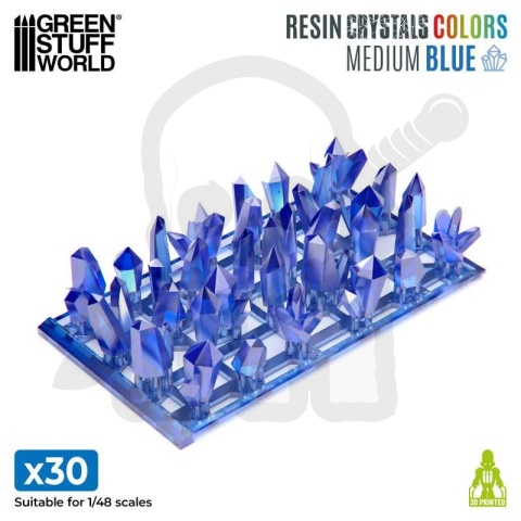 Blue Resin Crystals Medium - niebieskie kryształki 30 szt.