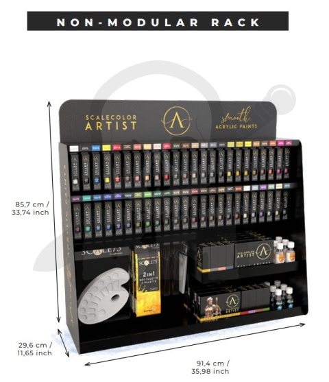 Scale75: ARTIST SCALECOLOR SHOWCASE (RACK + PAINTS) stojak z farbkami