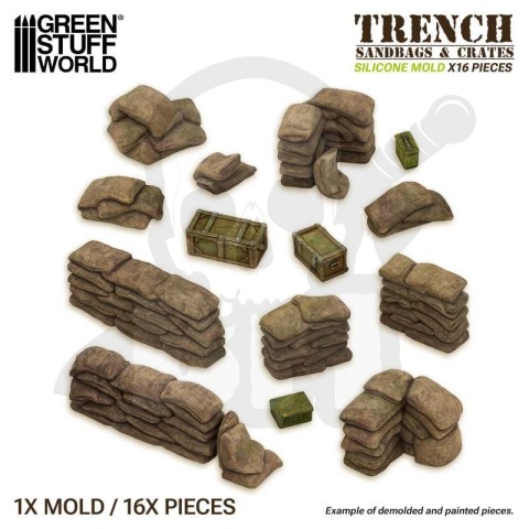 Silicone Molds - Trench Sandbags - formy silikonowe worki z piaskiem