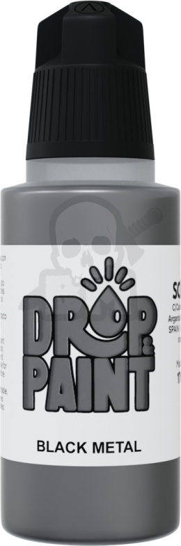 Scale 75: Drop Paint - Farbka do aerografu 17 ml - Black Metal
