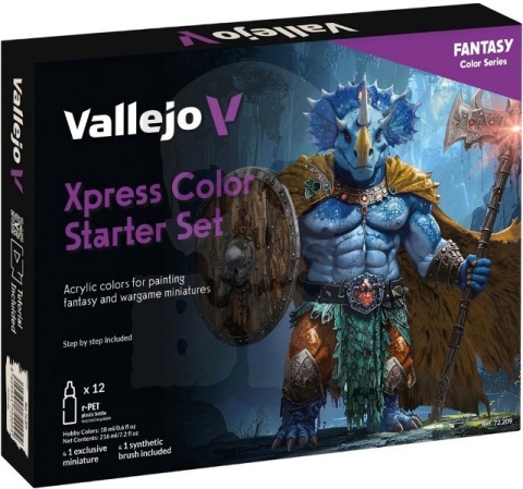 Vallejo 72201 Xpress Color - Starter Set 12 farb figurka pędzelek poradnik