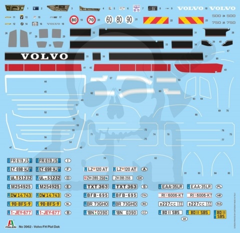 1:24 Model ciężarówki Volvo FH Plat Dak