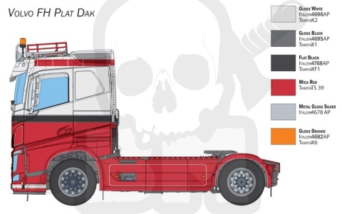 1:24 Model ciężarówki Volvo FH Plat Dak
