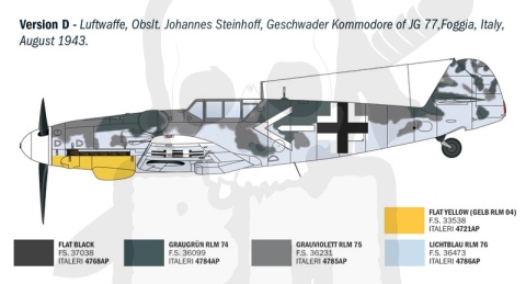 1:72 Model niemieckiego myśliwca Bf 109 G-6 Aces - 5 niemieckich asów