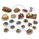 3D Printed Set - Banquet Food 1:48-1:35 - talerze z jedzeniem