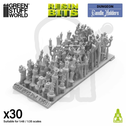 3D printed set - Candle holders 1:48-1:35 - świeczniki 30 szt.
