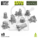 3D printed set - Medium Tree Stumps - średnie pieńki drzew 8 szt.