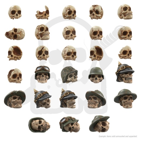 3D printed set - 1000x Battlefield Resin Skulls 1:48-1:35 - tysiąc czaszek