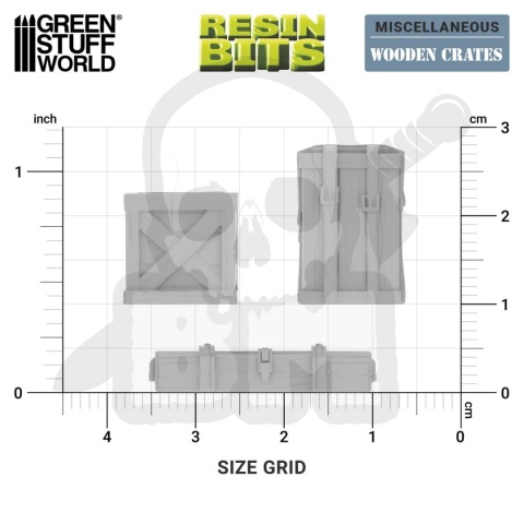 3D printed set - Wooden Crates 1:48 - drewniane skrzynki 14 szt.