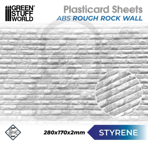 ABS Plasticard - Mur arkusz teksturowany A4