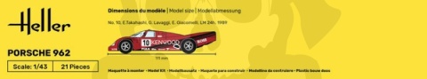 Heller 80109 Porsche 962 1:43 - model samochodu