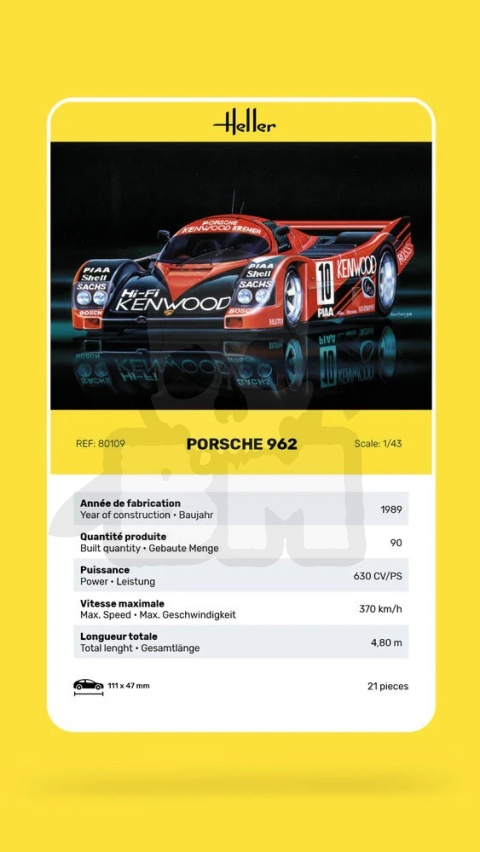 Heller 80109 Porsche 962 1:43 - model samochodu