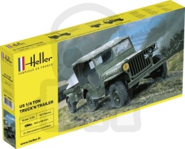 Heller 81105 US 1/4 Ton Truck'n Trailer 1:35 - model jeepa