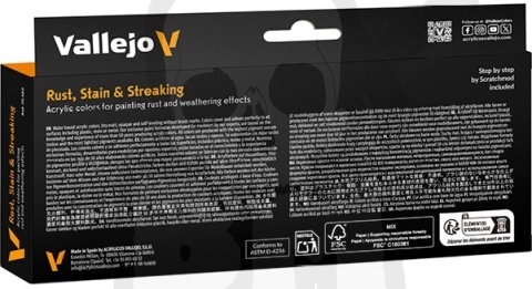 Vallejo 70183 Zestaw Model Color 8 farb - Rust, Stain & Streaking