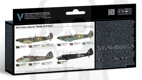 Vallejo 71144 Zestaw 8 farb Model Air War RAF Colors Battle of Britain