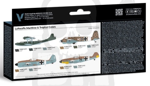 Vallejo 71164 Zestaw 8 farb Model Air War Luftwaffe Maritime and Tropical Colors