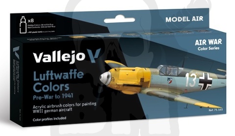 Vallejo 71165 Zestaw 8 farb Model Air War Luftwaffe colors pre-war to 1941