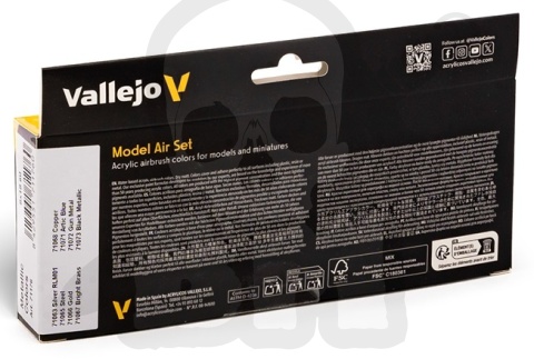 Vallejo 71176 Zestaw 8 farb Model Air - Metallic Colors