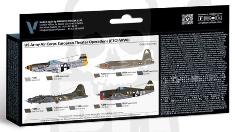 Vallejo 71182 Zestaw Model Air War US Army Air Corps Colors (ETO) WWII