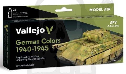 Vallejo 71206 Zestaw Model Air 8 farb - German Colors 1940-1945