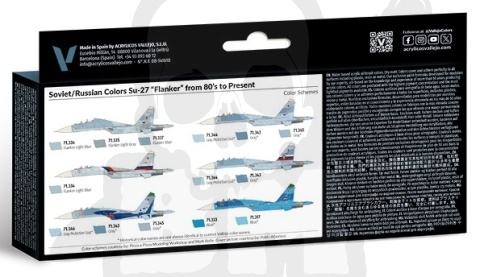 Vallejo 71602 Zestaw Model Air War 8 farb - Soviet / Russian colors Su-27