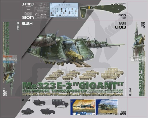 1:144 Lion Roar Messerschmitt Me323 E-2 "Gigant" + pojazdy