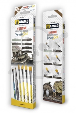 Ammo Mig 7612 Zestaw pędzli Extreme Weathering Diorama Brush Set