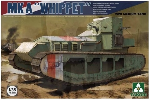 Takom 2025 Whippet Mk A WWI Medium Tank 1:35 model czołgu z I wojny