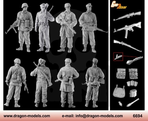 1:35 Defense of the Reich - 4 żołnierzy + ekwipunek i broń