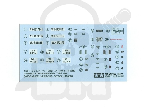 1:35 Tamiya 35393 German Schwimmwagen Type 166 Wide Wheel Version