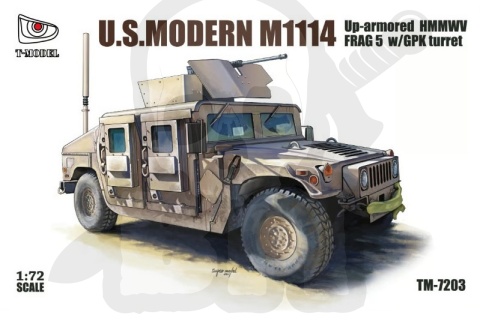 T-Model TMTM7203 U.S. M1114 HMMWV Up-Armored FRAG5 w/ GPK Turret 1:72