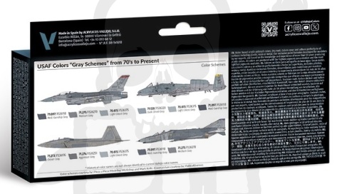 Vallejo 71156 Zestaw Model Air War USAF Colors Gray Schemes 70's to present