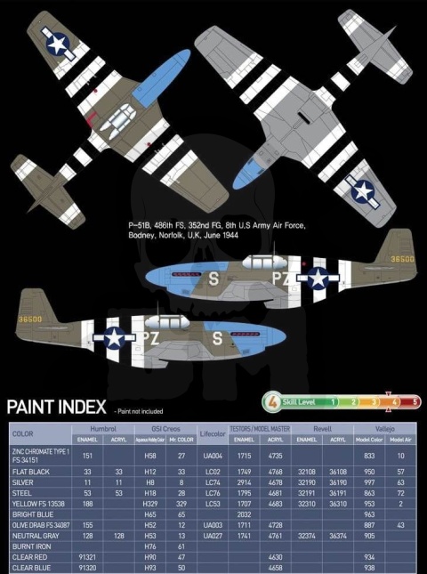 Academy 12303 USAAF P-51B Blue Nose 1:48 model samolotu