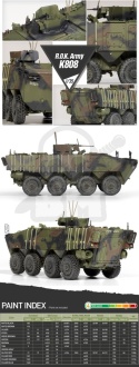 Academy 13569 R.O.K. Army K808 Wheeled Armoured Vehicle 1:35 model transportera opancerzonego