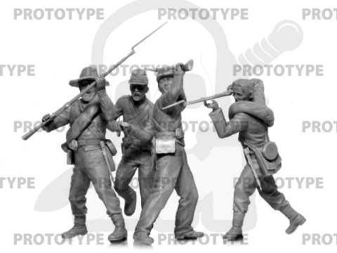 American Civil War Confederate Infantry Set #2 4 figures 1:35 PRZECENA