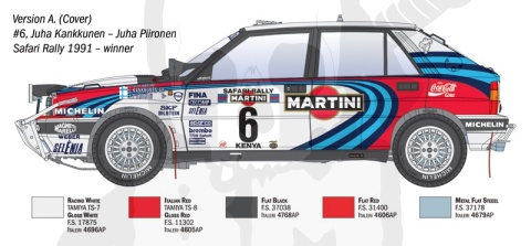 Lancia Delta HF Integrale 16v Safari Rally 1991 1:12 model samochodu