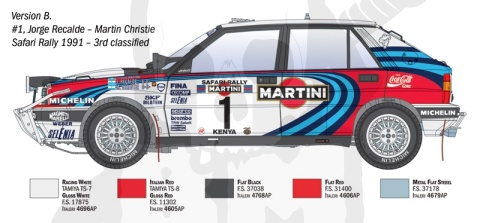 Lancia Delta HF Integrale 16v Safari Rally 1991 1:12 model samochodu