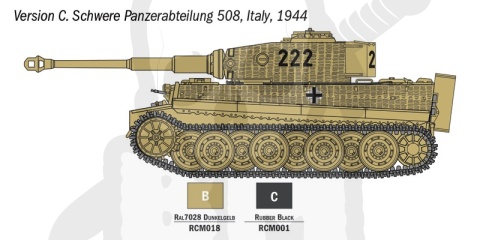 Italeri 75002 Pz. kpfw. VI Tiger I Starter Set - Easy Paint 1:56
