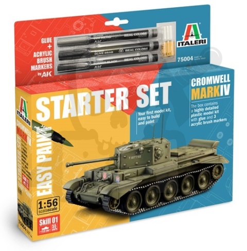 Italeri 75004 Cromwell Mk. IV Starter Set - Easy Paint 1:56