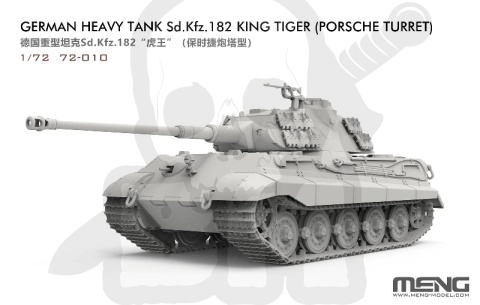 Meng 72010 German Heavy Tank Sd.Kfz.182 King Tiger (Porsche Turret) 1:72 model czołgu