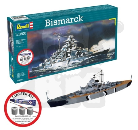 Revell 75802 Starter Kit 1:1200 Niemiecki pancernik Bismarck