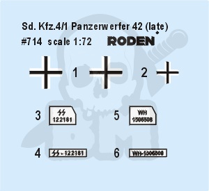 Roden 714 Sd.Kfz.4/1 Panzerwerfer 42 (8cm) model wyrzutni rakiet 1:72