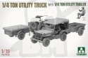 Takom 1026 1:16 1/4 Ton Utility Truck with 1/4 Ton Utility Trailer
