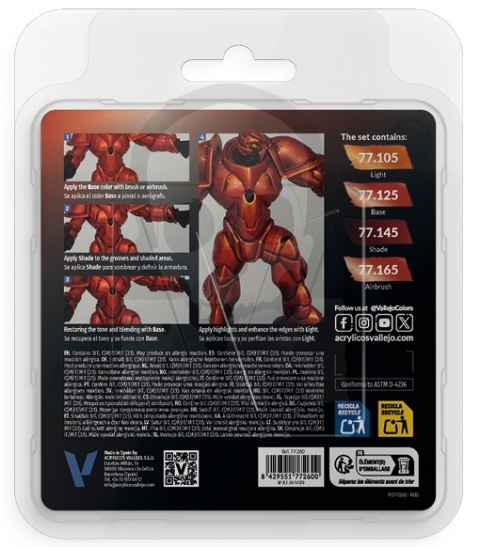 Vallejo 77260 True Metallic Metal Zestaw 4 farb Forget Red (4 x 18 ml)