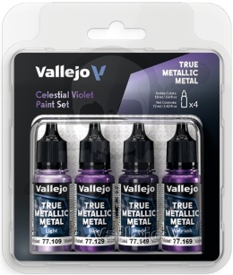 Vallejo 77262 True Metallic Metal Zestaw 4 farb Celestial Violet (4 x 18 ml)