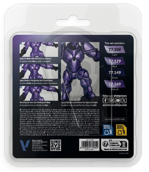 Vallejo 77262 True Metallic Metal Zestaw 4 farb Celestial Violet (4 x 18 ml)