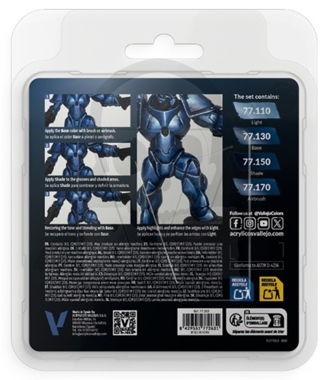 Vallejo 77264 True Metallic Metal Zestaw 4 farb Hydra Turquoise (4 x 18 ml)