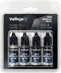 Vallejo 77270 True Metallic Metal Zestaw 4 farbObsidian Black (4 x 18 ml)