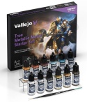 Vallejo 77272 True Metallic Metal - Starter Set 12 farb pędzelek figurka